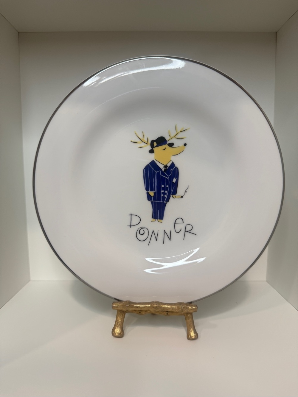 Pottery Barn “Donner” Reindeer Dinner Plate